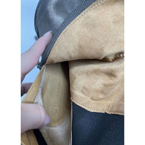 Corso Como Huey Dusted Metallic Leather Boot Size 8.5 US Gunmetal Dusted Chain - Picture 13 of 17